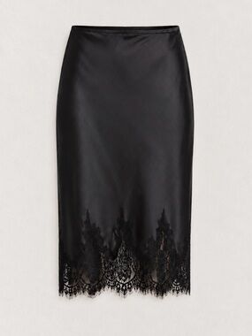 Black Lace Edge Slip Skirt